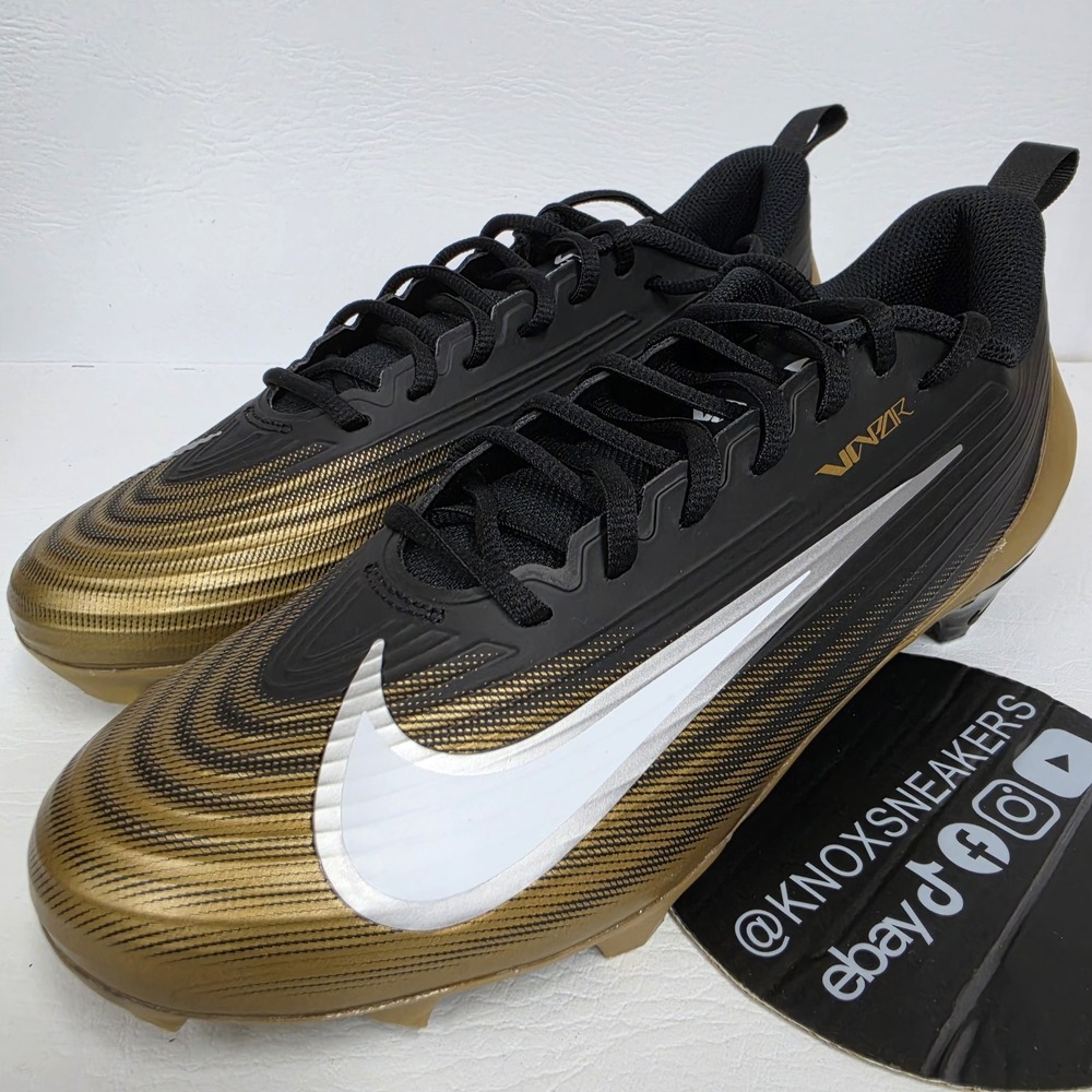 Nike Air Vapor Speed 3 Football Cleats Black Gold FB3303-003 Men's Size 12